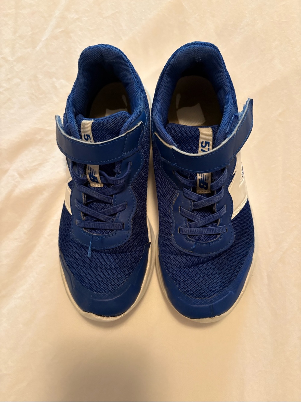 New Balance Kids Royal Blue and White Velcro Sneakers